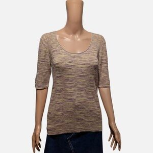 Sundance EUC adorable variegated knit top. Nice length &cute buttons on sleeves.